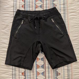 Black Men's Hybrid Board Shorts